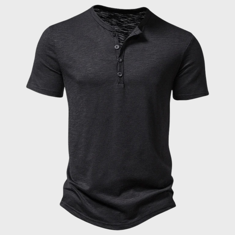 Casual Men's T-Shirt with Henley Collar - Cody