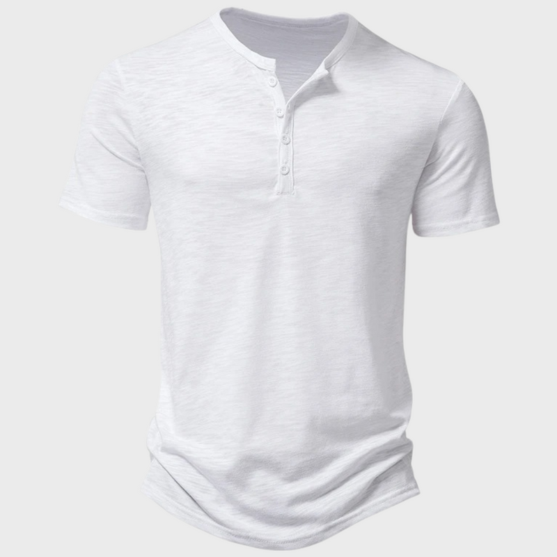 Casual Men's T-Shirt with Henley Collar - Cody