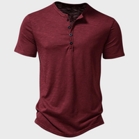 Casual Men's T-Shirt with Henley Collar - Cody