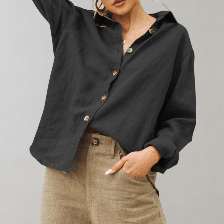 Casual Damesblouse met Knoopsluiting – Noëlle