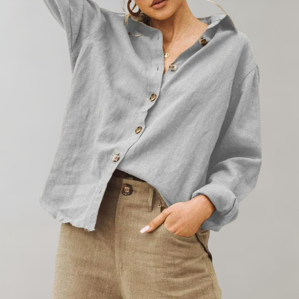 Casual Damesblouse met Knoopsluiting – Noëlle