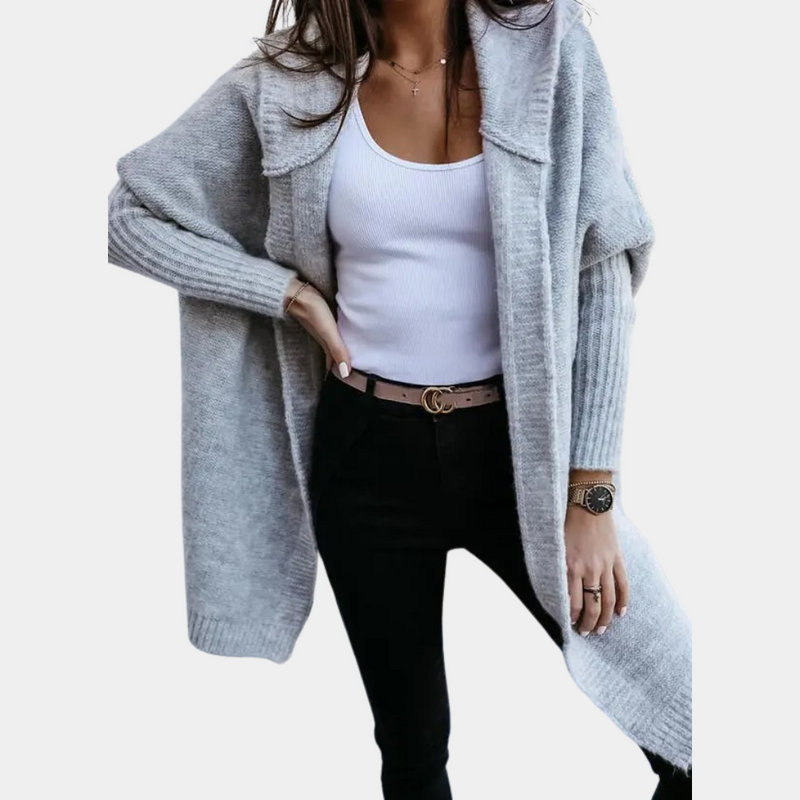 Knitted Women's Cardigan with Hood – Mireille