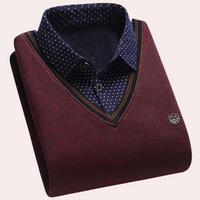 Sweater with Shirt Collar for Men - Victor