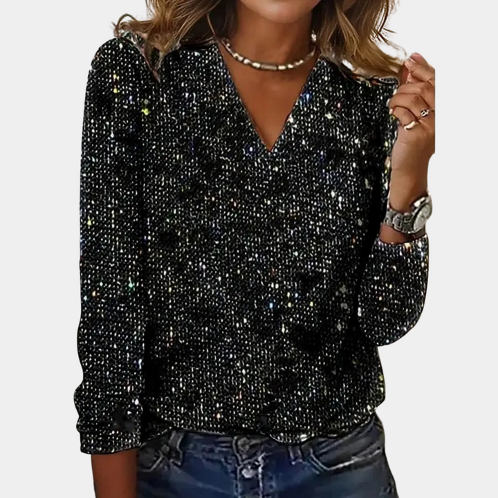 Louaya - Elegant Women's Top with Glitter