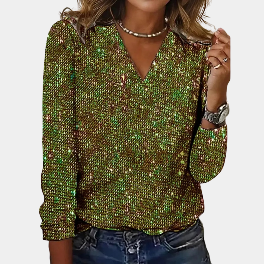 Louaya - Elegant Women's Top with Glitter