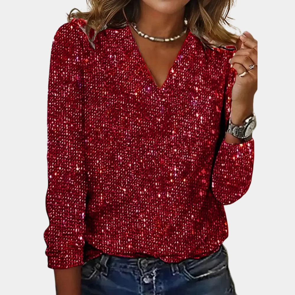 Louaya - Elegant Women's Top with Glitter