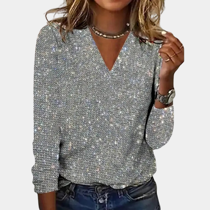 Louaya - Elegant Women's Top with Glitter