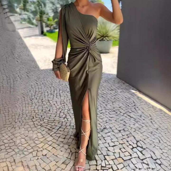 Trendy One-Shoulder Evening Dress - Luna