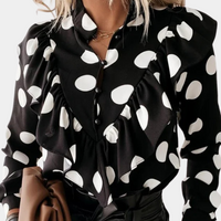 Polka dot ruffle blouse with flowing cut - Tabea