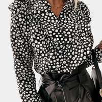 Polka dot ruffle blouse with flowing cut - Tabea