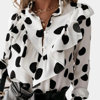 Polka dot ruffle blouse with flowing cut - Tabea