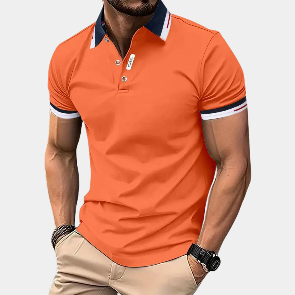 Stylowa pomarańczowa męska koszulka polo - Jules