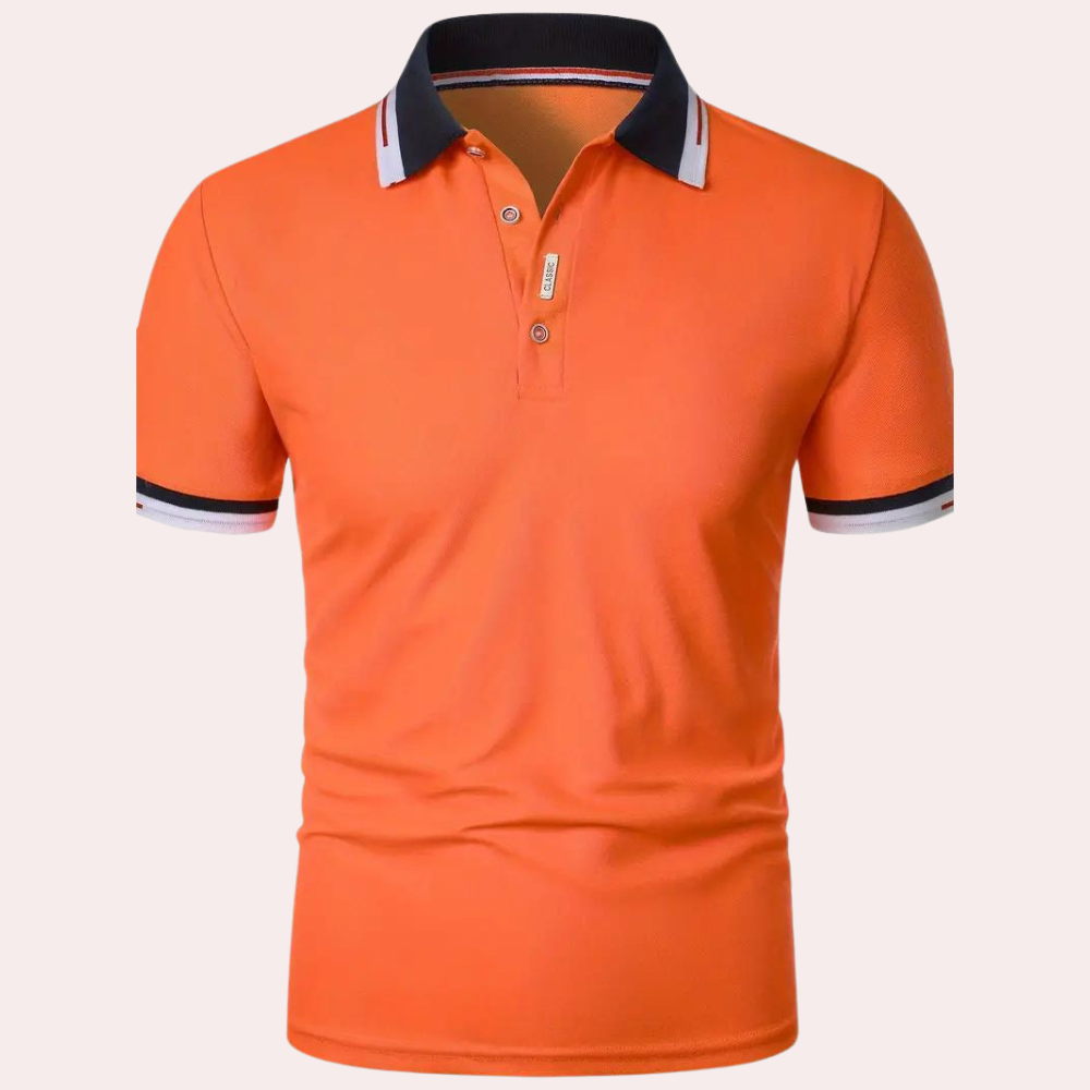 Stylowa pomarańczowa męska koszulka polo - Jules