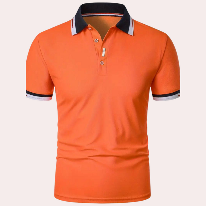 Stylowa pomarańczowa męska koszulka polo - Jules