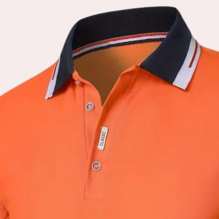 Stylowa pomarańczowa męska koszulka polo - Jules