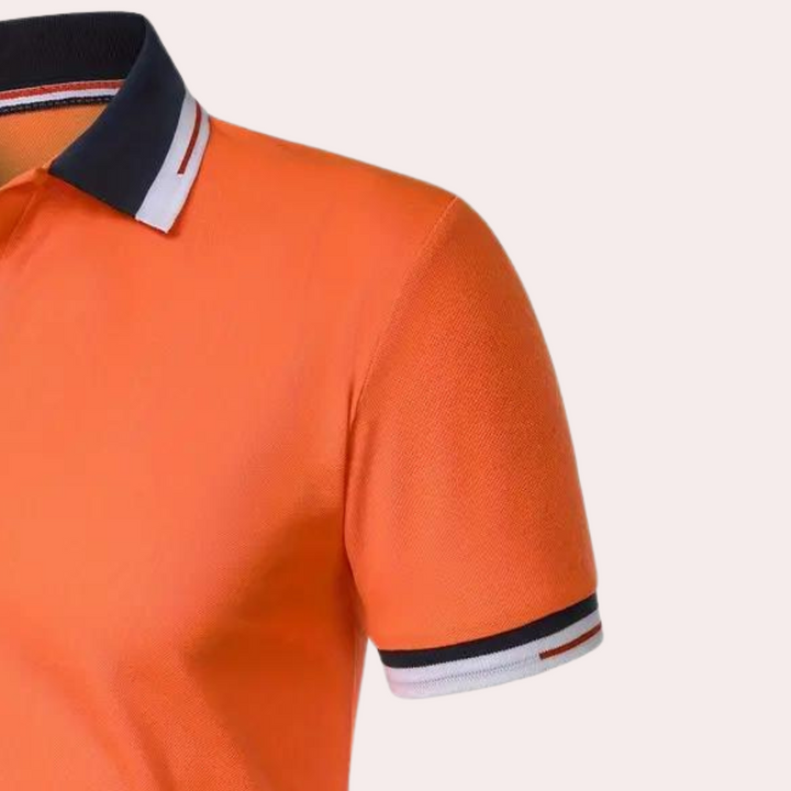 Stylowa pomarańczowa męska koszulka polo - Jules