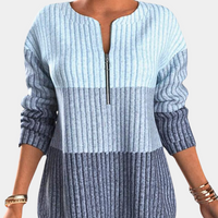 Warm Women's Sweater with Zipper - Lina