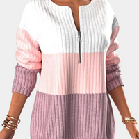 Warm Women's Sweater with Zipper - Lina