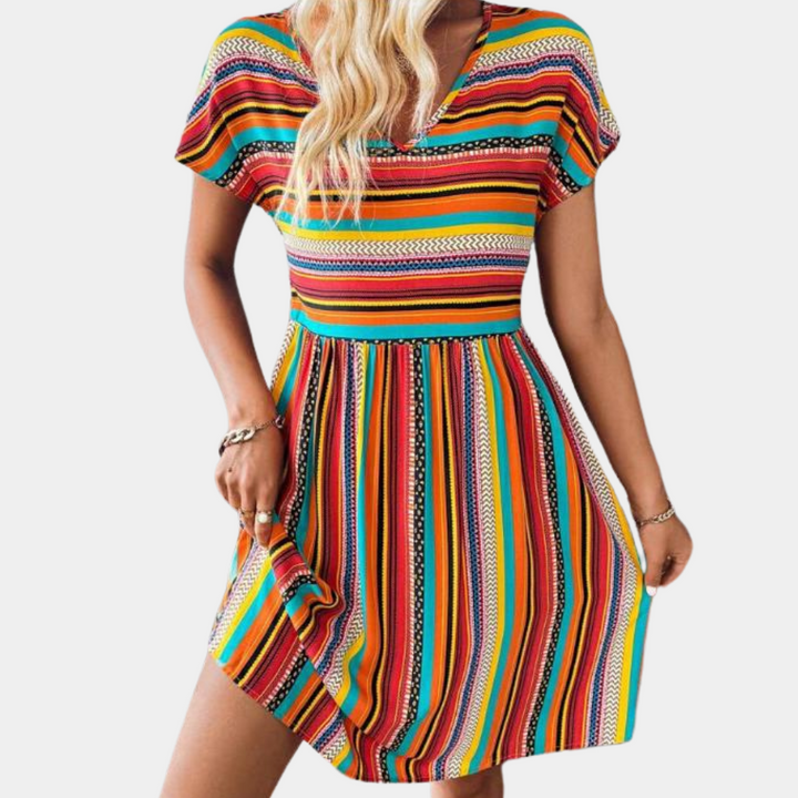 Striped Summer Dress of Soft Fabric – Linae