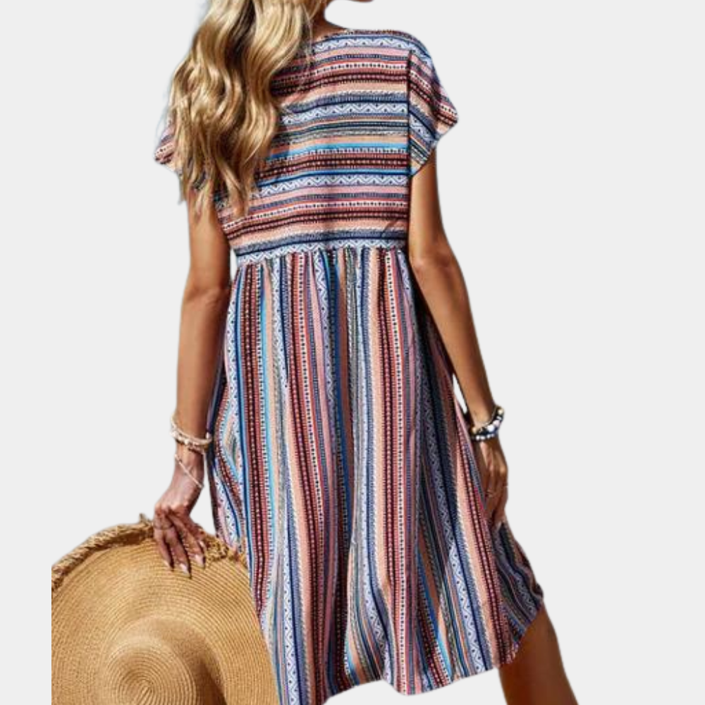 Striped Summer Dress of Soft Fabric – Linae