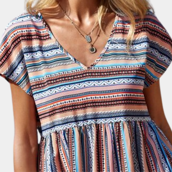 Striped Summer Dress of Soft Fabric – Linae