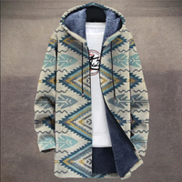 Retro Herenjas met Colorblock Print en Capuchon – Eliano