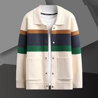 Men's Cardigan with Button Closure and Stripes – Enzo