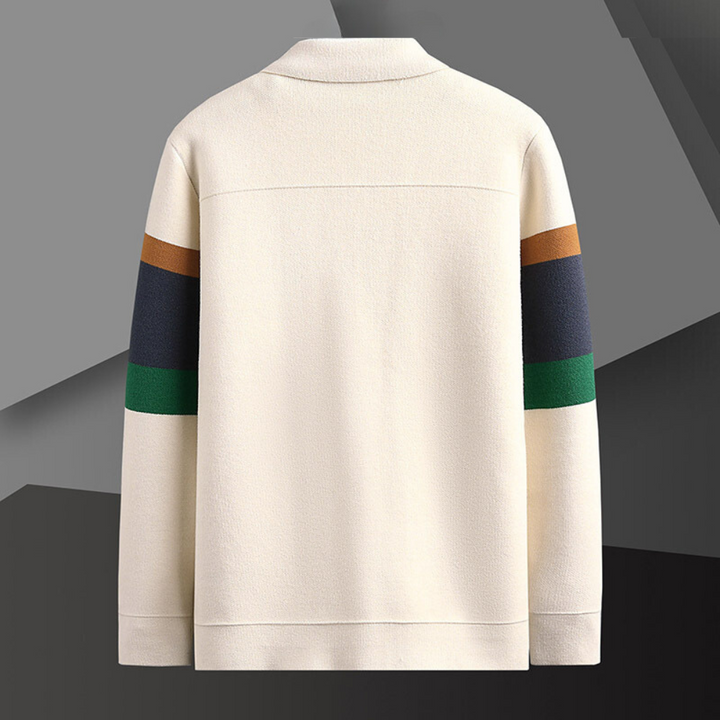 Men's Cardigan with Button Closure and Stripes – Enzo