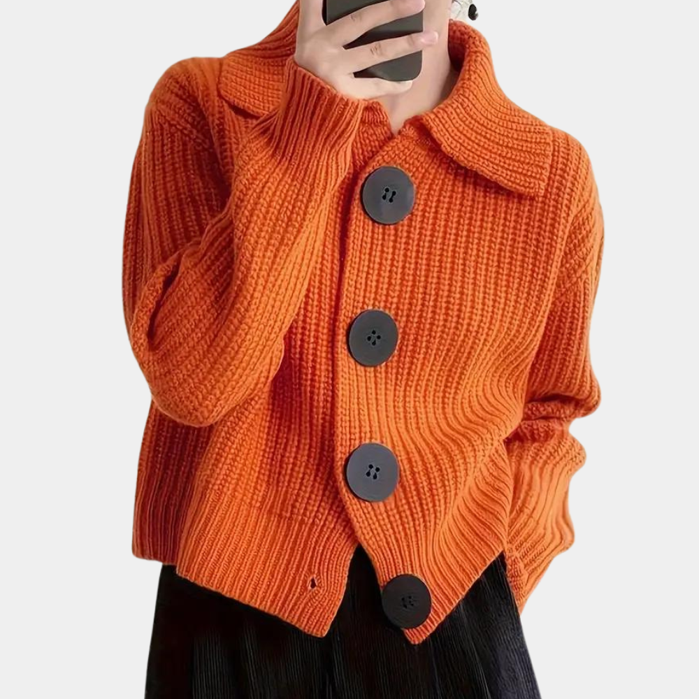 Trendy Orange Women's Cardigan - Romy