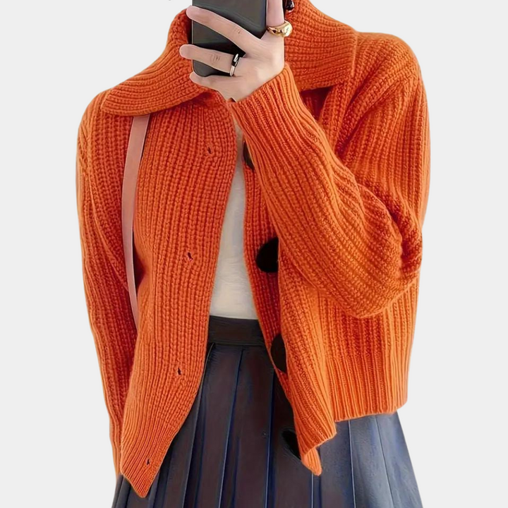 Trendy Orange Women's Cardigan - Romy