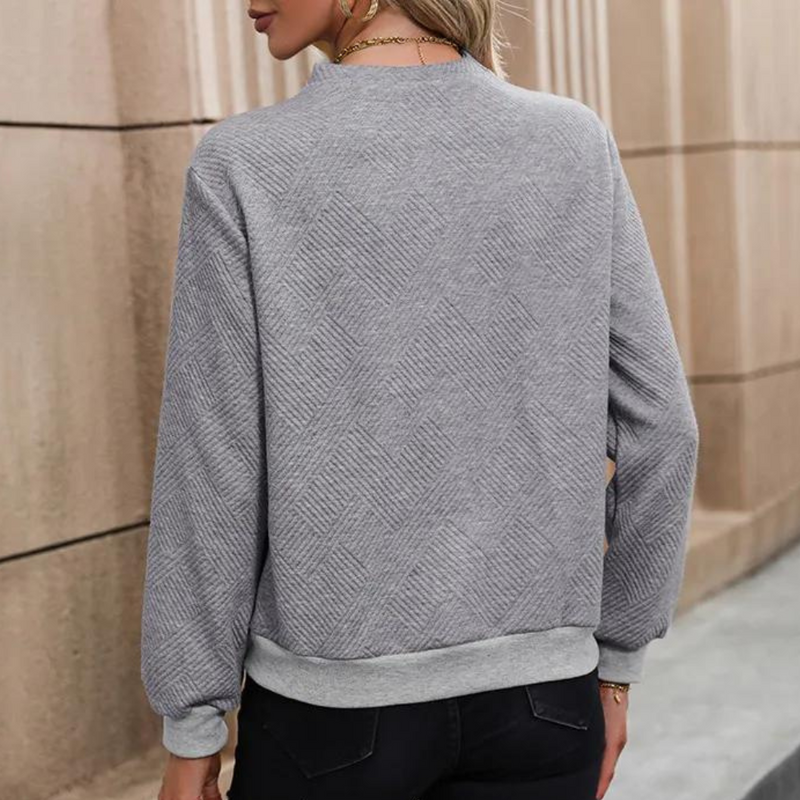 Trendy Women's Sweater with Accent Buttons - Elena