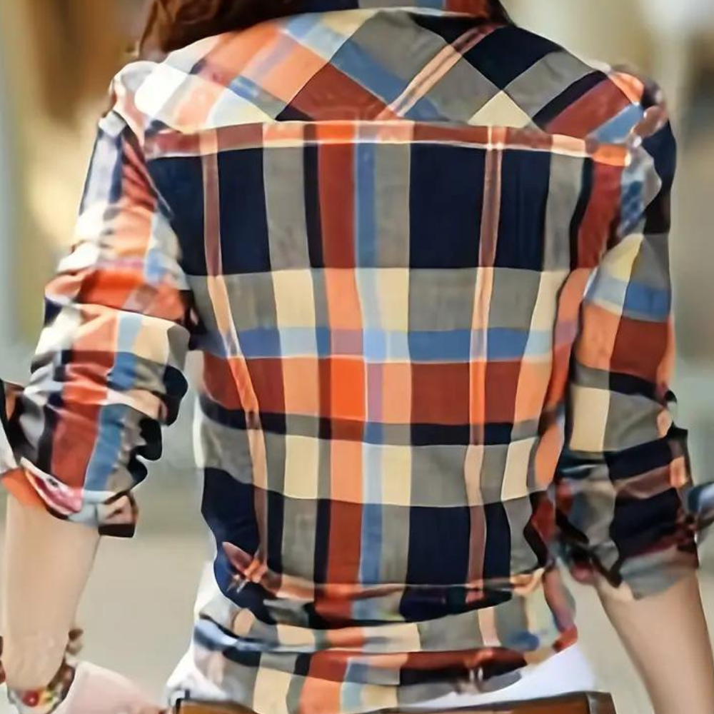 Fashionable Checkered Blouse - Sienna