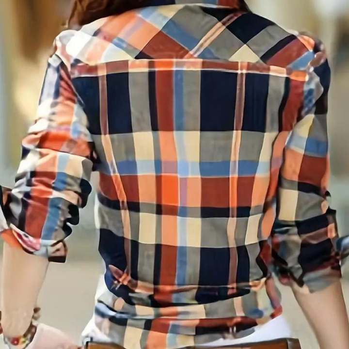 Fashionable Checkered Blouse - Sienna
