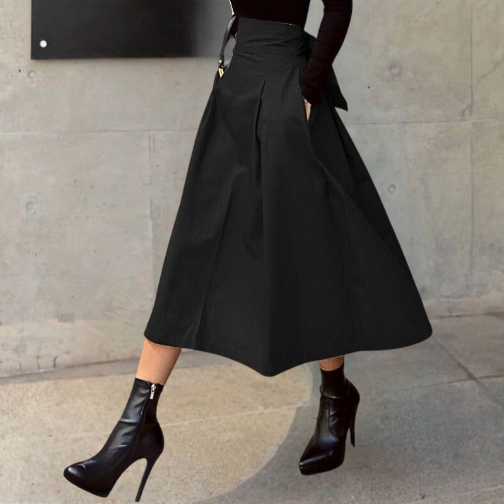 High-Waist Rok met Strikdetail - Elina