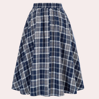 Stijlvolle High-Waist A-Lijn Rok met Ruitpatroon - Maëlle