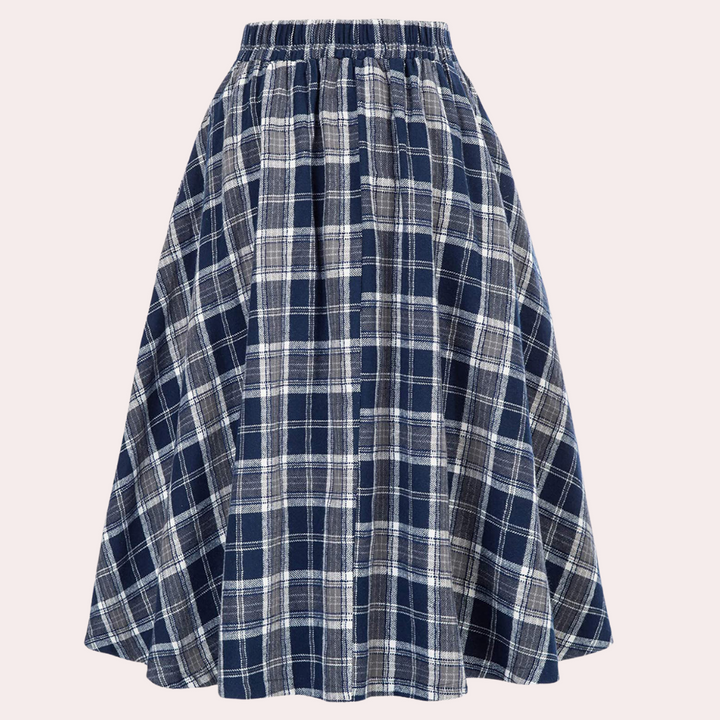 Stijlvolle High-Waist A-Lijn Rok met Ruitpatroon - Maëlle