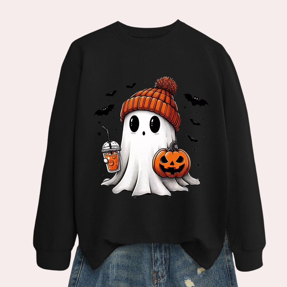Damska bluza na Halloween z nadrukiem ducha – Liora