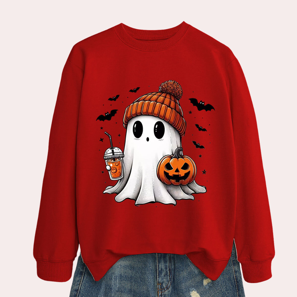 Damska bluza na Halloween z nadrukiem ducha – Liora