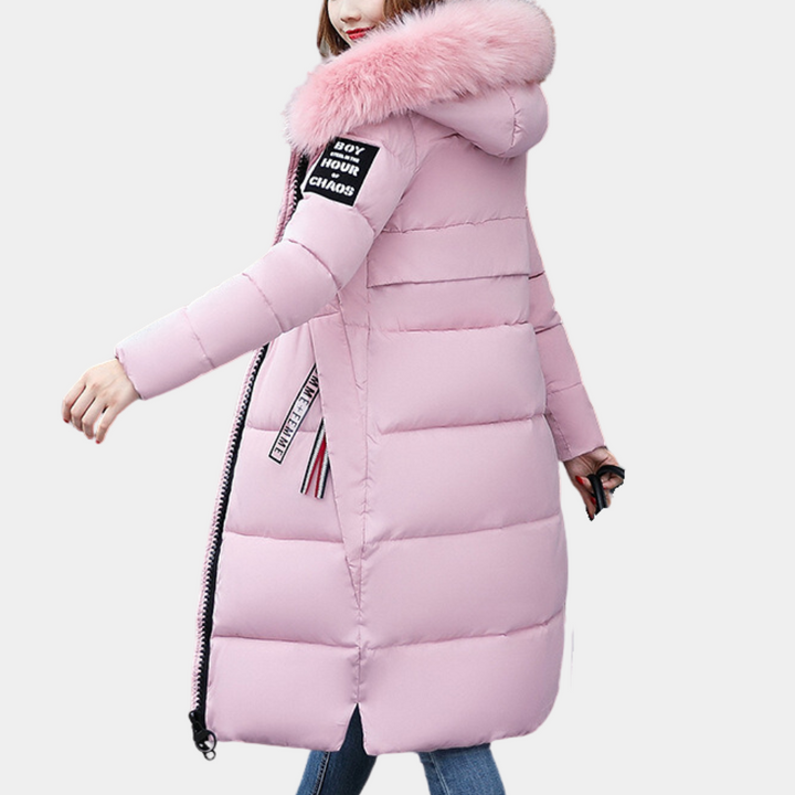Warm Women's Puffer Jacket with Hood - Livia