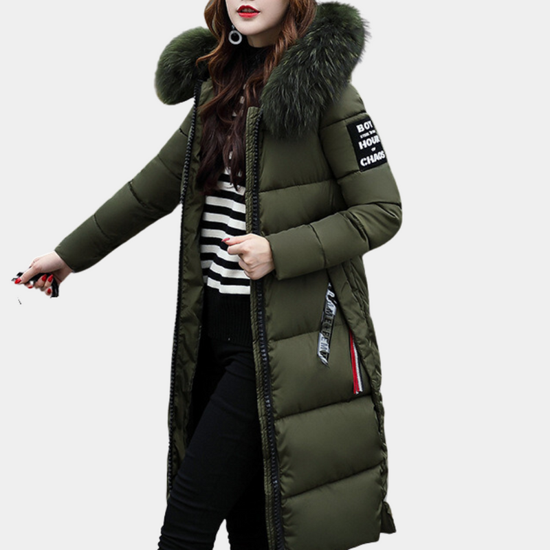 Warm Women's Puffer Jacket with Hood - Livia