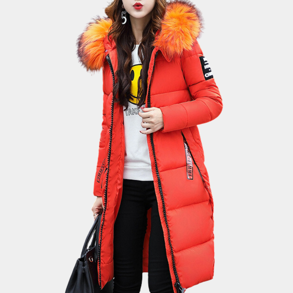 Warm Women's Puffer Jacket with Hood - Livia