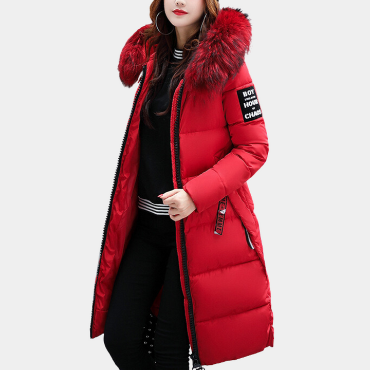 Warm Women's Puffer Jacket with Hood - Livia