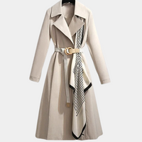 Stylish Women's Trench Coat with Belt - Noa