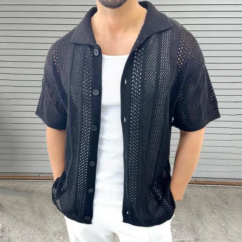 Knitted shirt with classic collar - Enzo