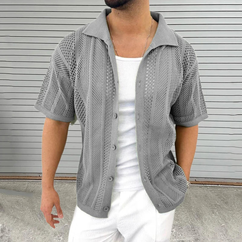 Knitted shirt with classic collar - Enzo