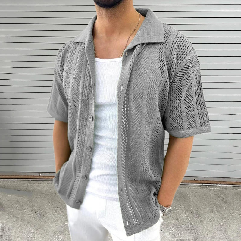 Knitted shirt with classic collar - Enzo