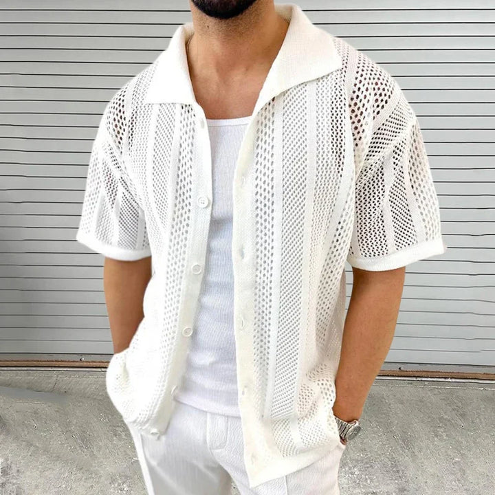 Knitted shirt with classic collar - Enzo