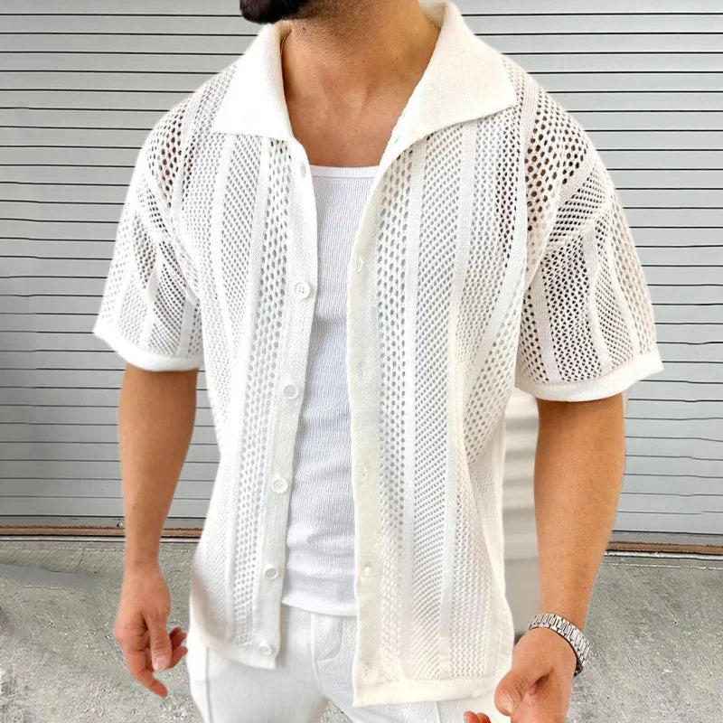 Knitted shirt with classic collar - Enzo