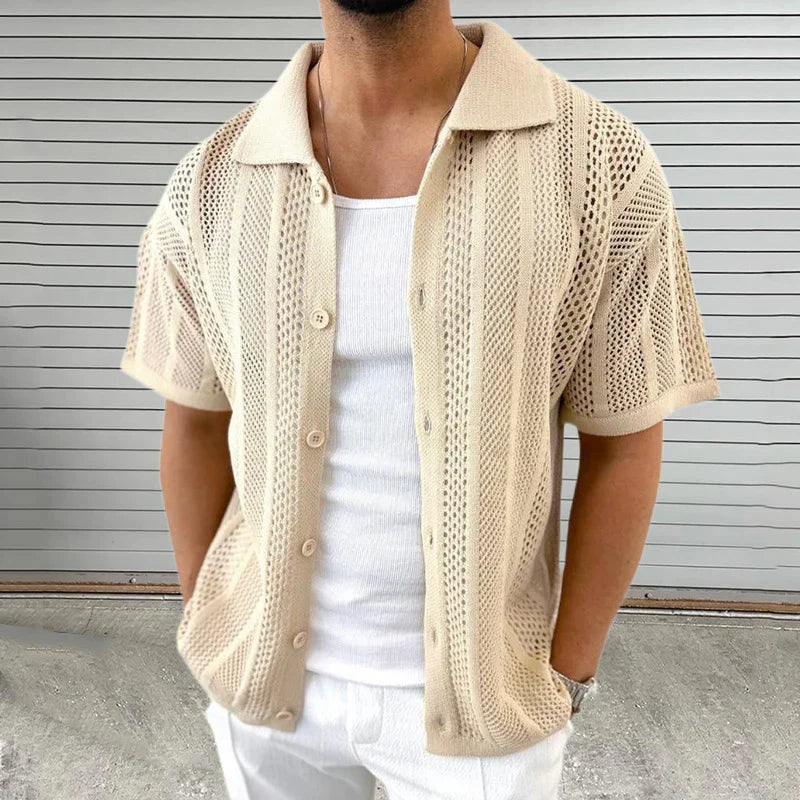 Knitted shirt with classic collar - Enzo