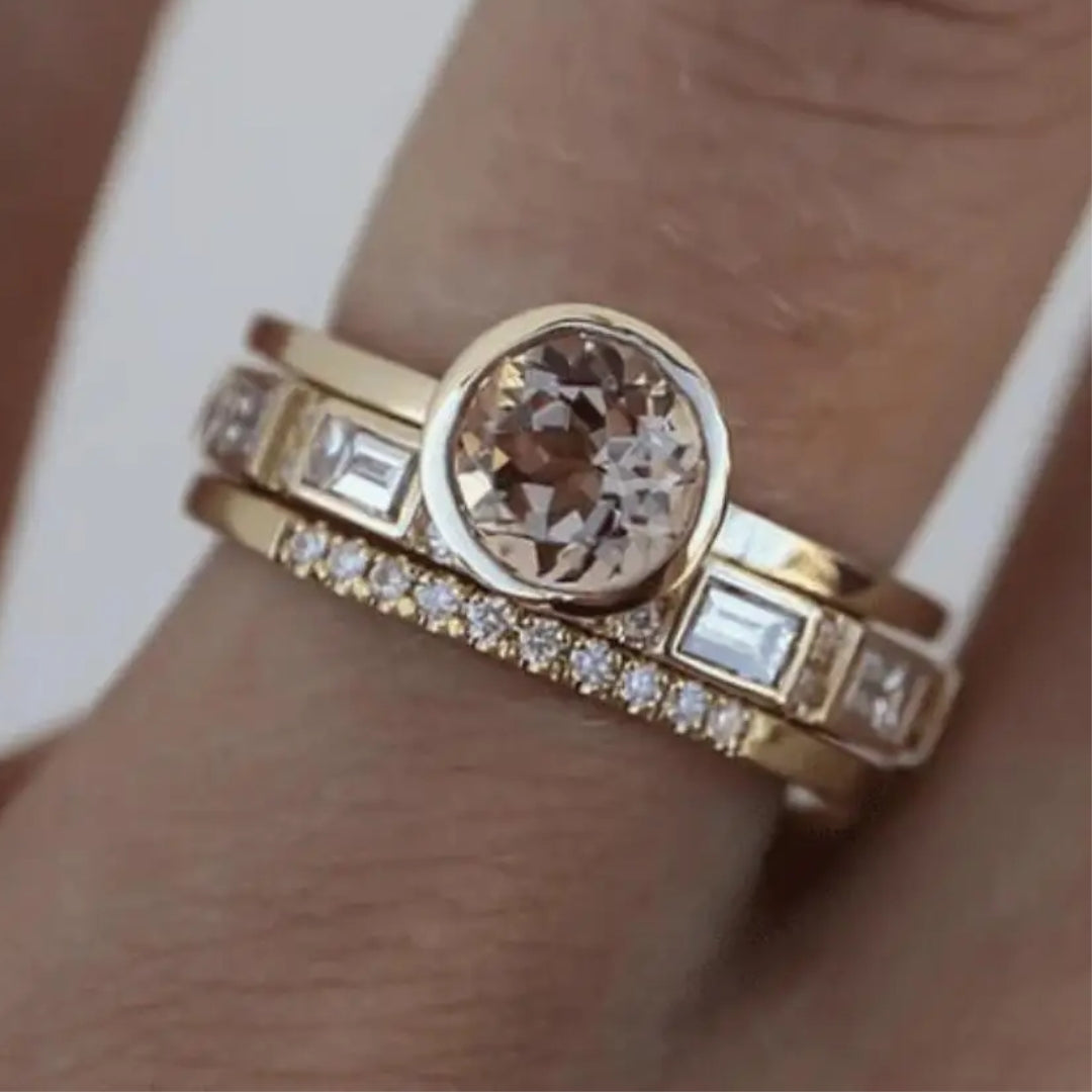 Vintage Gouden Ring met Kristallen - Eliana